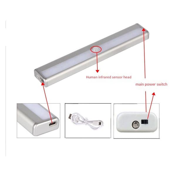 10LED IR Infrared Motion Sensor Detector Cabinet Lamp Sensor Lighting Wardrobe Night Battery Lamp