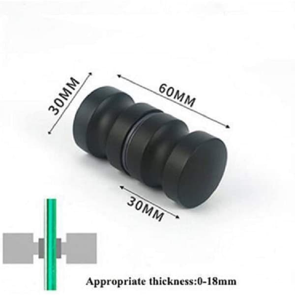 Glass Shower Door Handle, Solid Aluminum Handle for Bathroom, Round Back-to-Back Handle [GKS]