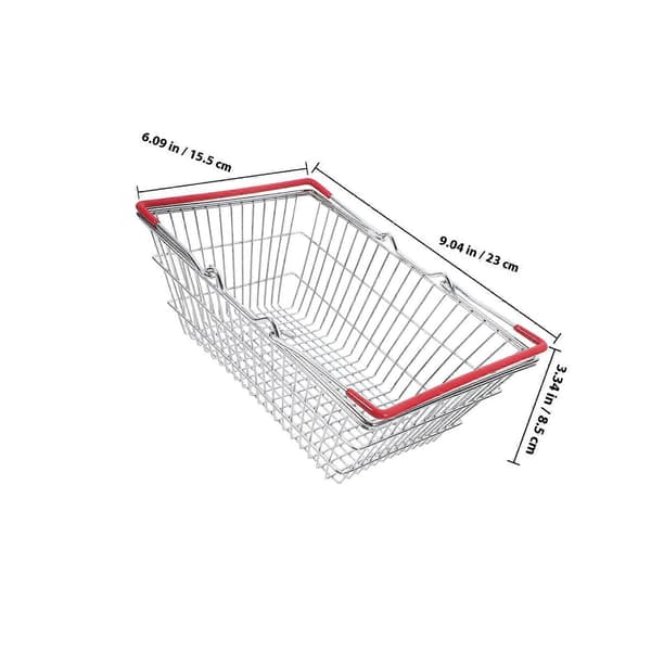 Small Iron Shopping Baskets for Kids, Food Baskets with Handles, Small Storage Container for Eggs, Fruit, Vegetables, Snacks