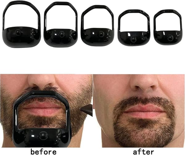 5 størrelser Herre Goatee Grooming Tool Set Hvit Vit