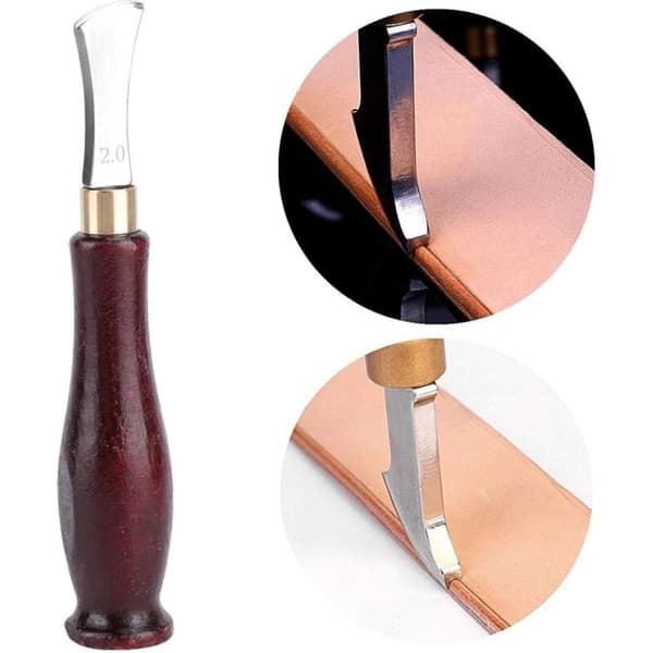 Leather Edge Creaser Leather Craft Edge Creaser Adjustable Creaser Leather Arc Edge Flat Groove Bone File Tool Bone File Set (2mm)