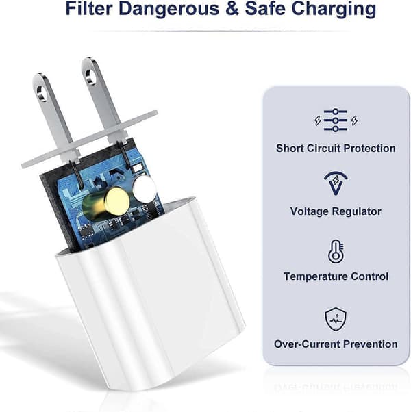 iPhone hurtiglader USB C strømadapter 20W + 2m kabel Hvit (1 stk lader 1 stk 2m ladekabel)