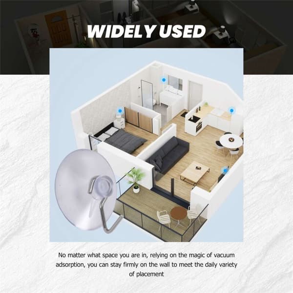 Suction Cup Window Hooks Suction Cups Transparent Wire 32mm (10-pack)