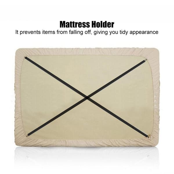 Adjustable Bed Sheet Straps - Set of 2, Black - Keep Your Sheets Securely in Place