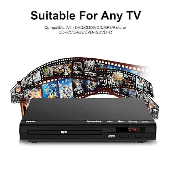 DVD Player for TV, Region Free DVD CD Player AV Output Built-in PAL/NTSC, USB Input, Remote Control-FA-