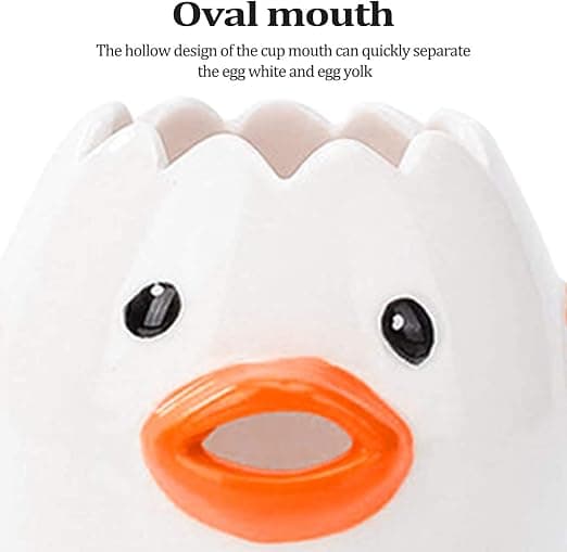 White Egg Yolk Separator, 2 Pcs Ceramic Cute Cartoon Portable