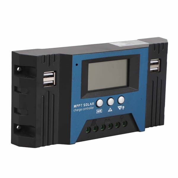 12V 24V Solar Charge Controller 4 USB-porte 5V 2.5A Justerbare parametre LCD-display til hjemmet autocamper båd 60A
