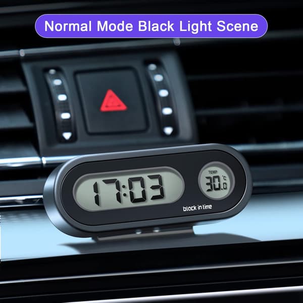 2-pack Digital Bilklocka, 2-i-1 Digital Klocka med Termometer för Bilens Instrumentbräda