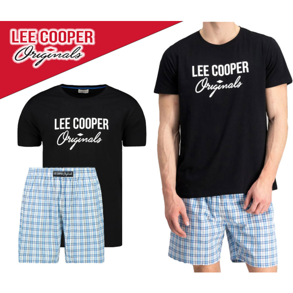 Pyjamas herr LEE COOPER Pyjamas bomull kortärmade shorts nattdräkt 38179 -  svart - M 419e | Fyndiq