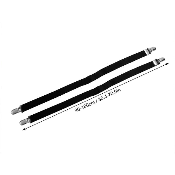 Adjustable Bed Sheet Straps - Set of 2, Black - Keep Your Sheets Securely in Place