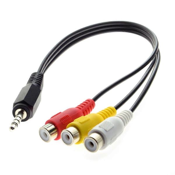 3,5 mm 1/8'' Han Stereo Bil AUX til 3 RCA AV Hun Kabel Lyd Video Kompositkabel