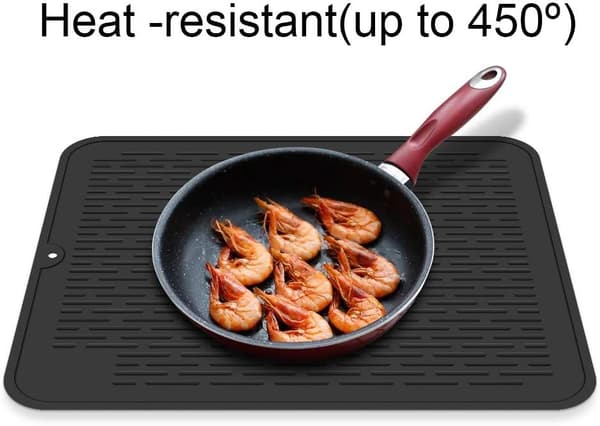 Silicone Dish Drying Mat, Eco-Friendly Kitchen Mat, Heat Resistant and Non-Slip Dish Mat