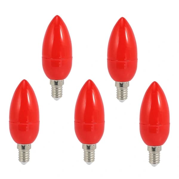 5X LED-lamper Røde Lykkelys Gud Lys Energisparelampe, E14