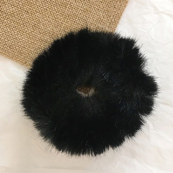 Søde, fluffy scrunchies i imiteret pels til kvinder, elastiske hårbånd, elastikker, tilbehør