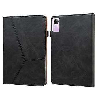 Striped Leather Tablet Case for Xiaomi Redmi Pad SE (Black)