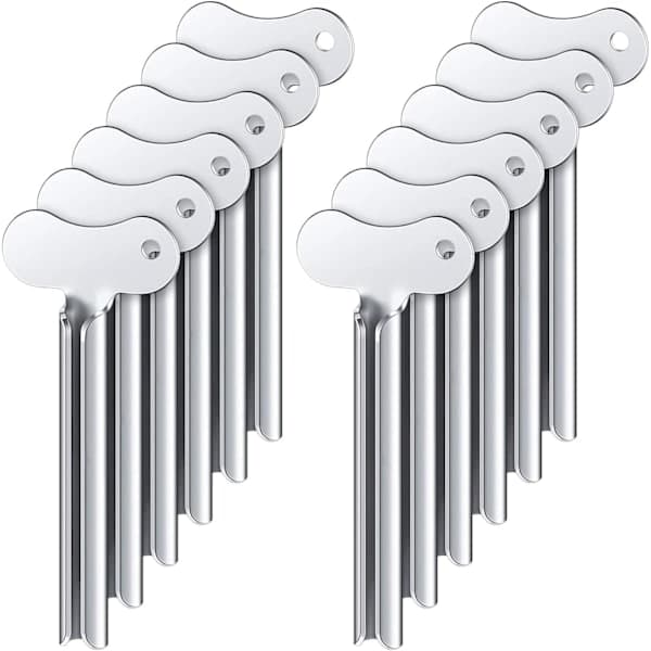 Stainless Steel Tube Squeezer - Space-Saving 12-Pack for Cosmetics