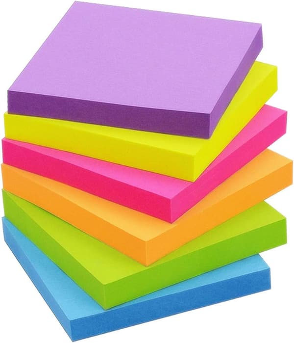 Cool Colors Self-Adhesive Memo Blocks Total 600 Sheets
