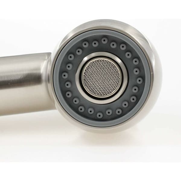 Kitchen Faucet Spray Head Replacement 2 Jets Shower Head for Pull-Out Kitchen Faucet, G1/2 Straight Thread, Brushed Nickel