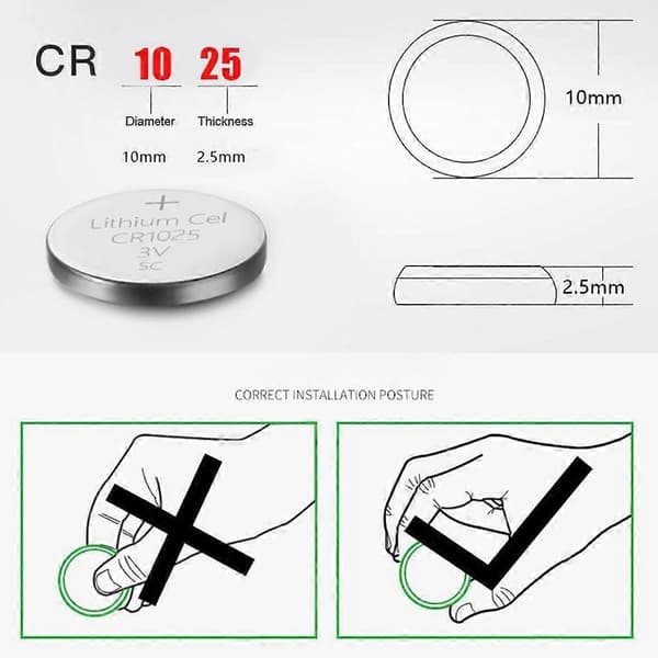 CR1025 Batteries Button Cell Battery Perfect for Remote Control Multiple Uses