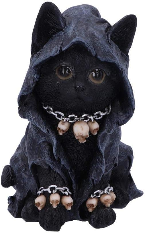 Katteskikkelse af Grim Reaper i kappe, polyresin, sort, 10*10*15 cm