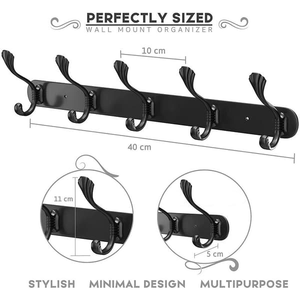 Wall Coat Rack (2-pack) - Stainless Steel Wall Hooks - Versatile and Robust Coat Rack with Mounts Included