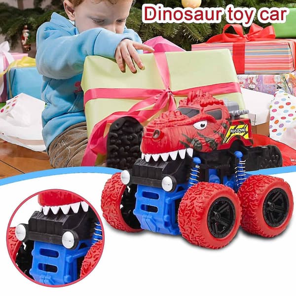 Fyrhjulsdriven tröghetsdriven sport, dinosaurieleksaksbil