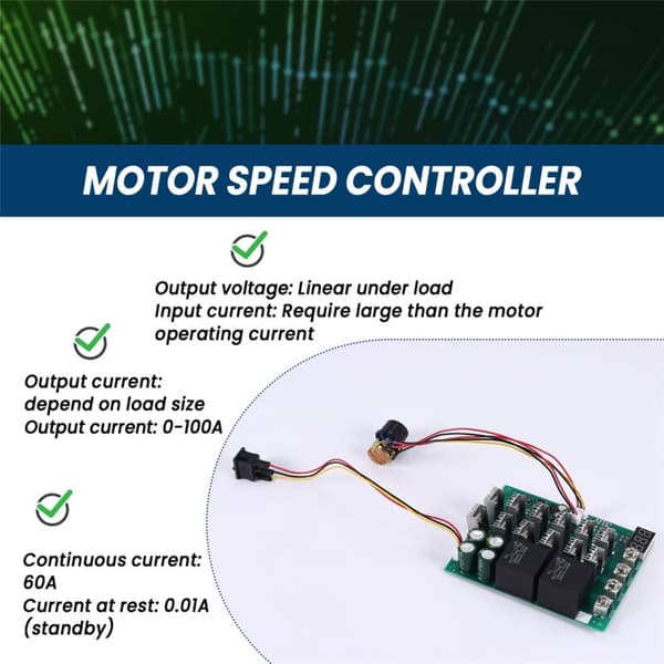 DC 10-55V 12V 24V 36V 48V 55V 100A PWM Motor Speed Controller HHO Remote Control Reverse Switch with LED Display