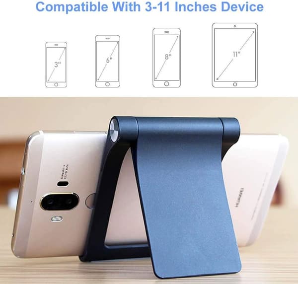360° foldbart telefonstativ (sort)