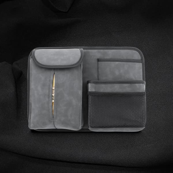Backseat Storage Bag, Car Organizer, Waterproof Backrest Protector, Storage Bag (Grey)