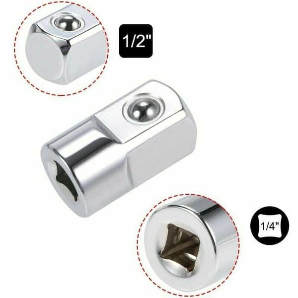1/4\" hun til 1/2\" han Cr-V stål reduktionsbøsning adapter
