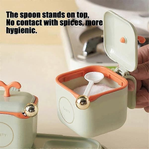 Spice Boxes Spice Box Spice Jar Set With Lid Comes And Spice Spoon 3-piece Set Spice Storage Container