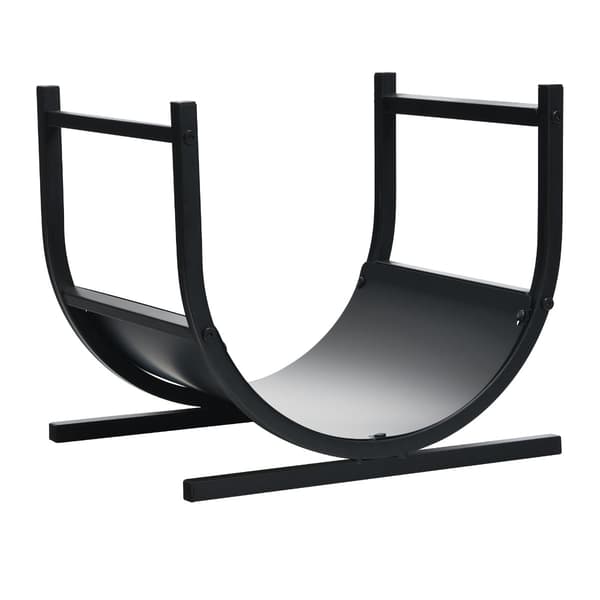 U-shaped metal log rack, 43x37x39.5 cm, black