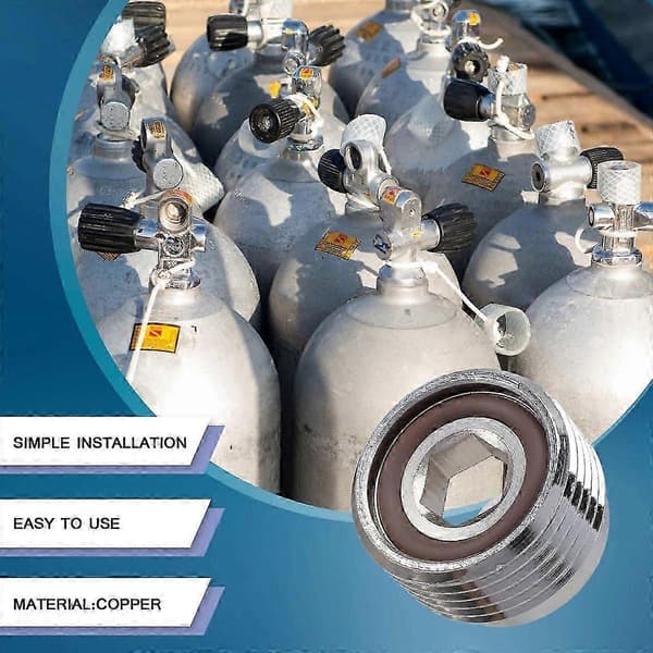 1 stk dykketankventiladapter DIN til York innsatsregulator dykkerutstyr, dykkerregulator