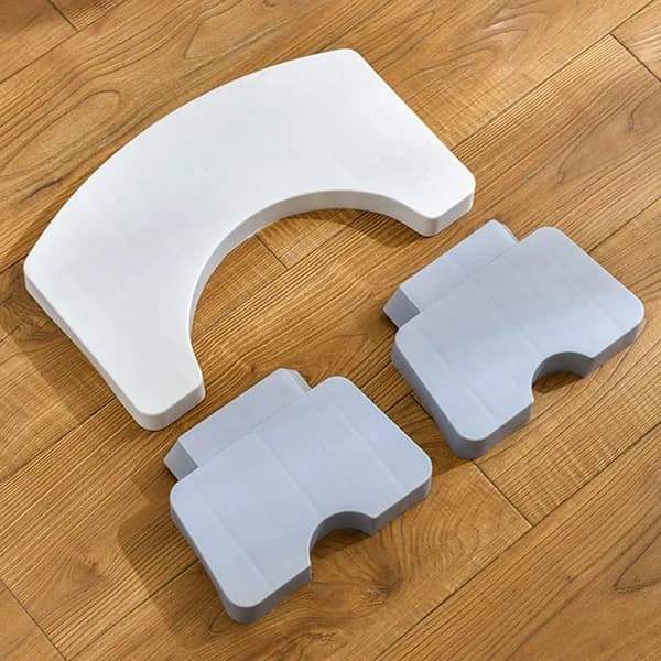 Sammenklappelig toiletskammel til badeværelset, til voksne og børn, toiletskammel til hugstilling, robust 18 cm skridsikker C-formet toiletskammel til hugstilling (Hvid)