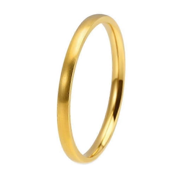 Vielsesring i rustfrit stål med glat kuppel til mænd Guld 6mm Gold 6mm