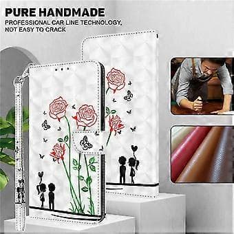 Wallet Case Compatible for Samsung Galaxy S21 FE 5G, 3D Creative Pattern Print PU Leather Stand Function Flip Case with W(Pink)