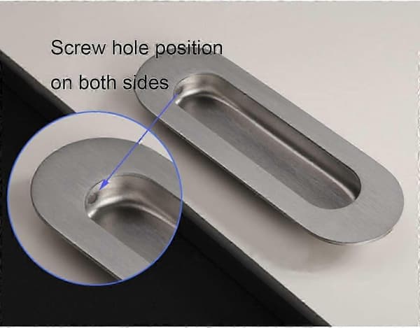 2-piece Concealed Stainless Steel Silver Tone Flush Pull Handle