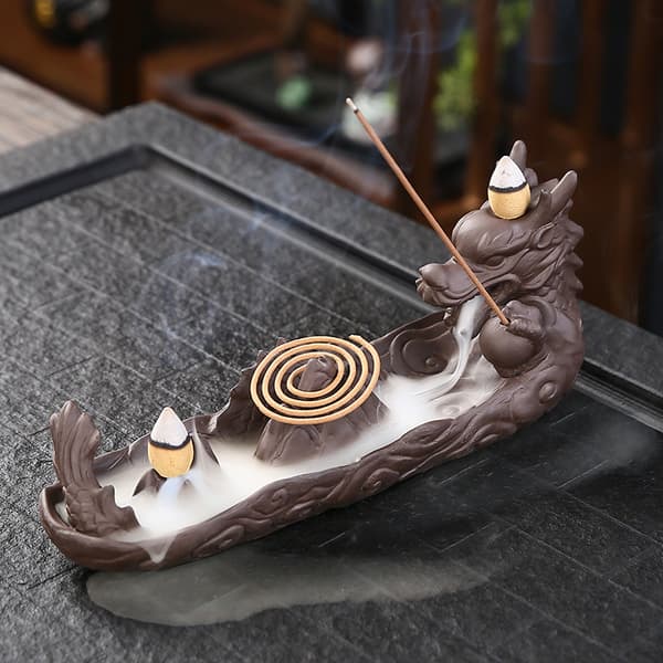Purple Sand Dragon Backflow Incense Burner Tea Ceremony Decorations Incense Burner Home Decorations