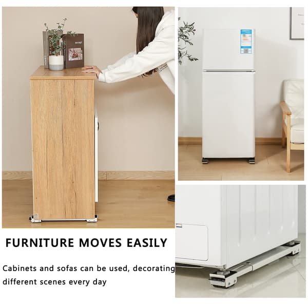 Washing Machine Base, Adjustable Washing Machine Base Stand, Mobile Refrigerator Base Cabinet, with Fixed Lock, 24 Non-slip Wheelbase