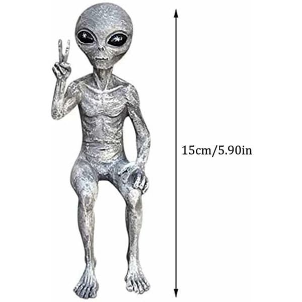 Alien Statue Dekorasjon for Hjem og Hage - Mannlig Alien