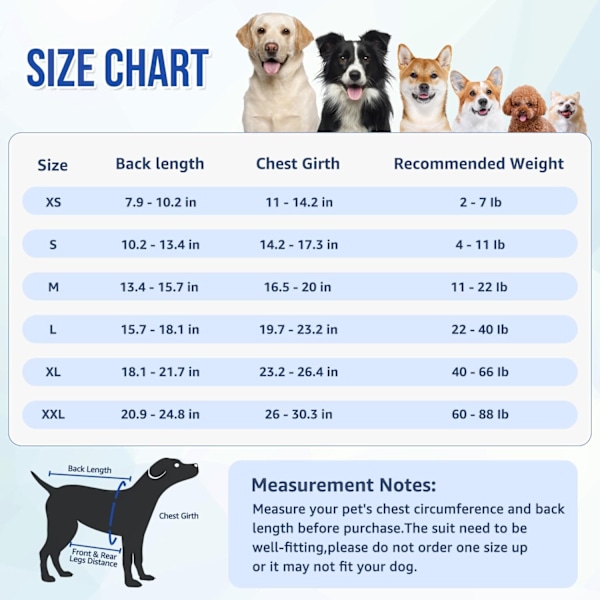 Beskyttelsesdragt til Hunde, Lynlås på Beskyttelsesdragt til Hun- og Hanhunde, Heldragt til Abdominale Sår Kegle E-krave (Rød & Blå, X-Large)