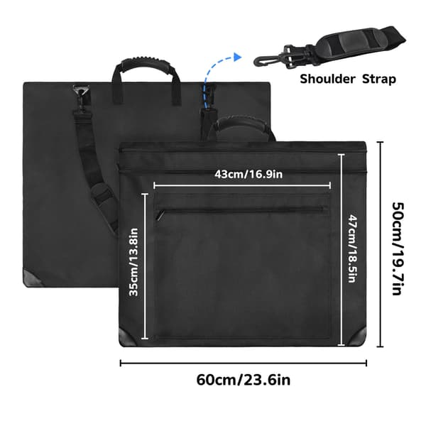 50x60cm Art Portfolio Bag - Large Storage Bag & Shoulder Strap