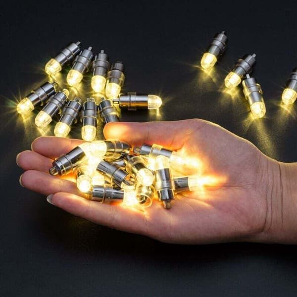 24 Mini LED-batterilamper Varmhvit for Papirlykter
