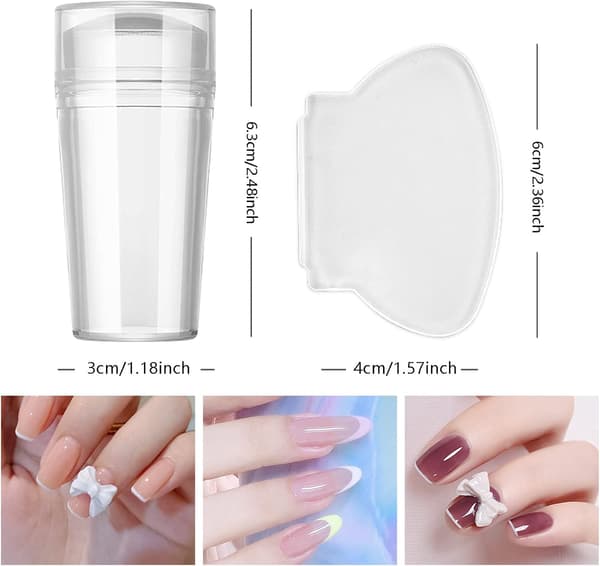 Nail Stamper, Clear Silicone Stamper with Wide Scraper Head