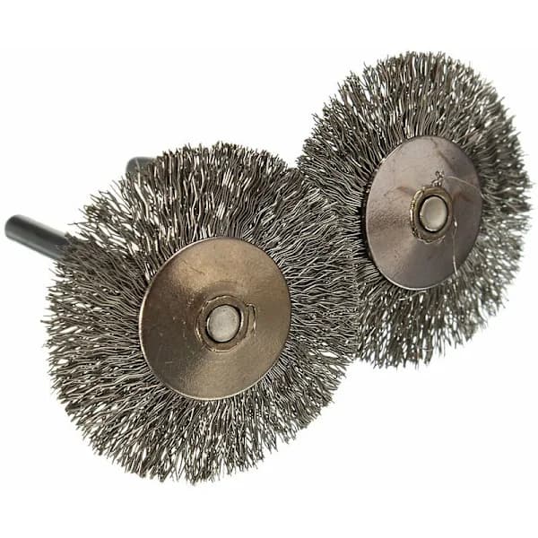 10 stk. rustfrie stålbørster, skivebørste, rund børste, 25 mm diameter for, A