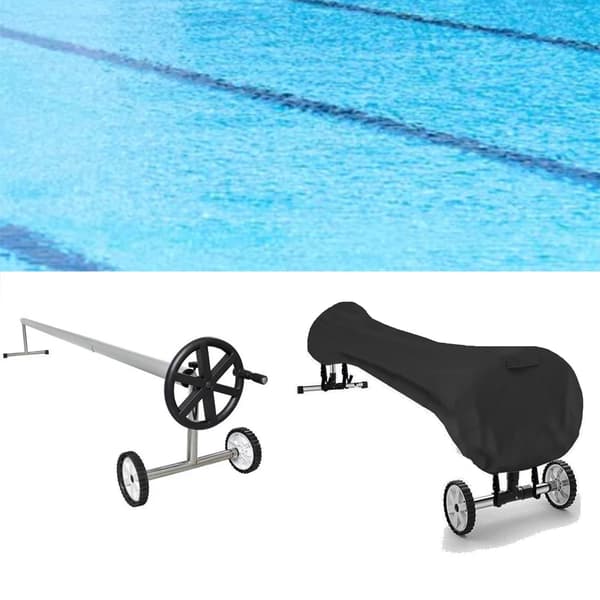Pool Solar Rulledæksel, 16 FT Pool Solar Beskyttende Tæppe Rulledæksel