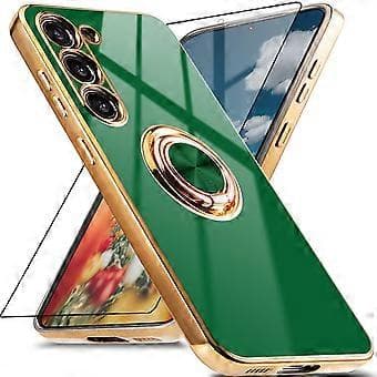 for Samsung Galaxy S23 5G Case, S23 Protective Case with 360 Rotating Ring, Shockproof Phone Case, GreenNo screen protector included