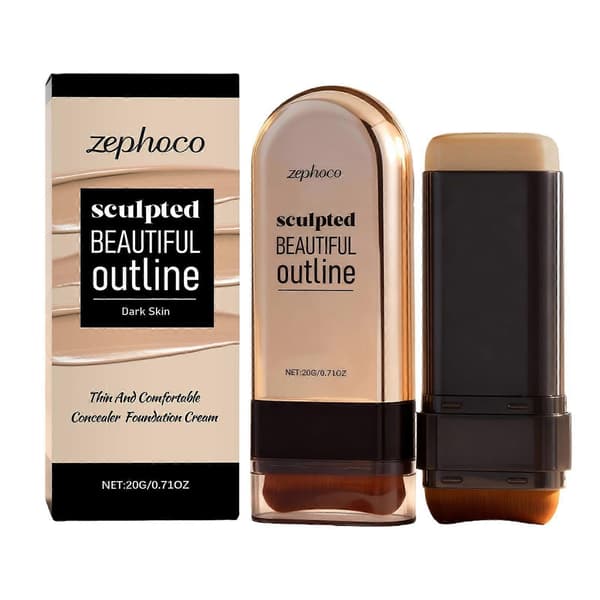 Zephoco Dark Skin Concealer Foundation Stick Has a Light and Thin Texture That Moisturizes and Creates a Matte, Clear, and Translucent Makeup Effect