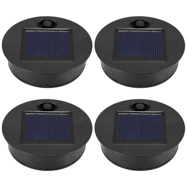 4 stk. solcellelamper reservedeler utendørs hengende lyktehode runde solcellelamper deler vanntette solcellelamper