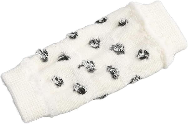 4-pak Strikkede Benvarmere til Hunde, Varme Vinterstrømper, Søde Polka Dots